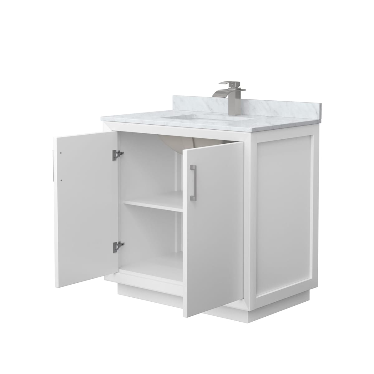 Strada 36" Free Standing Single Basin Vanity Set with Cabinet and Marble Vanity Top