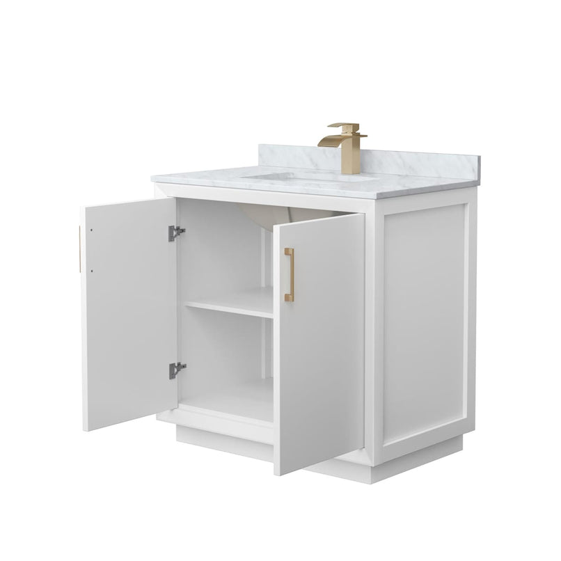 Strada 36" Free Standing Single Basin Vanity Set with Cabinet and Marble Vanity Top - image 14