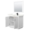 Strada 36" Free Standing Single Basin Vanity Set with Cabinet, Quartz Vanity Top, and Framed Mirror - image 10