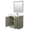 Strada 36" Free Standing Single Basin Vanity Set with Cabinet, Quartz Vanity Top, and Framed Mirror - image 19