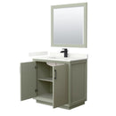Strada 36" Free Standing Single Basin Vanity Set with Cabinet, Quartz Vanity Top, and Framed Mirror - image 20