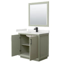 Strada 36" Free Standing Single Basin Vanity Set with Cabinet, Quartz Vanity Top, and Framed Mirror - image 21