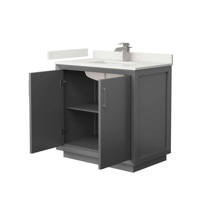 Strada 36" Free Standing Single Basin Vanity Set with Cabinet and Quartz Vanity Top - image 14