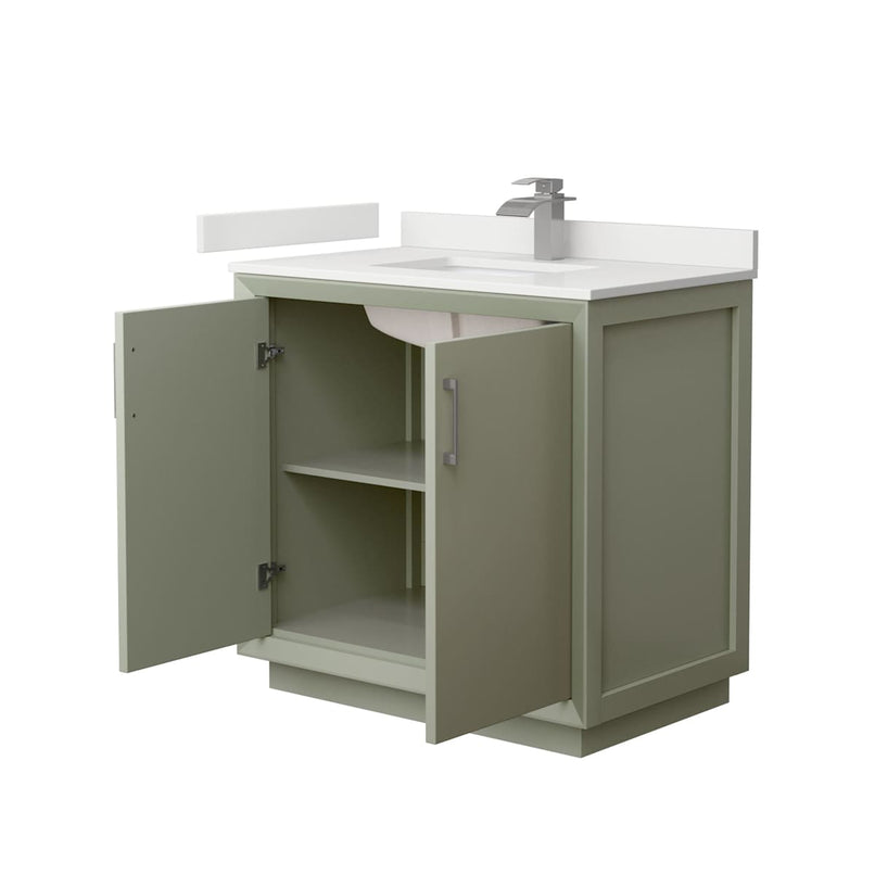 Strada 36" Free Standing Single Basin Vanity Set with Cabinet and Quartz Vanity Top - image 20