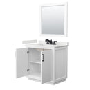 Strada 36" Free Standing Single Basin Vanity Set with Cabinet, Quartz Vanity Top, and Framed Mirror - image 10