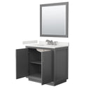 Strada 36" Free Standing Single Basin Vanity Set with Cabinet, Quartz Vanity Top, and Framed Mirror - image 14