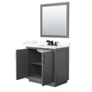 Strada 36" Free Standing Single Basin Vanity Set with Cabinet, Quartz Vanity Top, and Framed Mirror - image 15