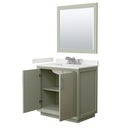 Strada 36" Free Standing Single Basin Vanity Set with Cabinet, Quartz Vanity Top, and Framed Mirror - image 18