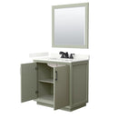 Strada 36" Free Standing Single Basin Vanity Set with Cabinet, Quartz Vanity Top, and Framed Mirror - image 19