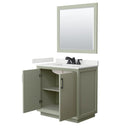 Strada 36" Free Standing Single Basin Vanity Set with Cabinet, Quartz Vanity Top, and Framed Mirror - image 20