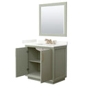 Strada 36" Free Standing Single Basin Vanity Set with Cabinet, Quartz Vanity Top, and Framed Mirror - image 21
