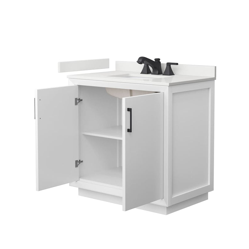 Strada 36" Free Standing Single Basin Vanity Set with Cabinet and Quartz Vanity Top - image 10