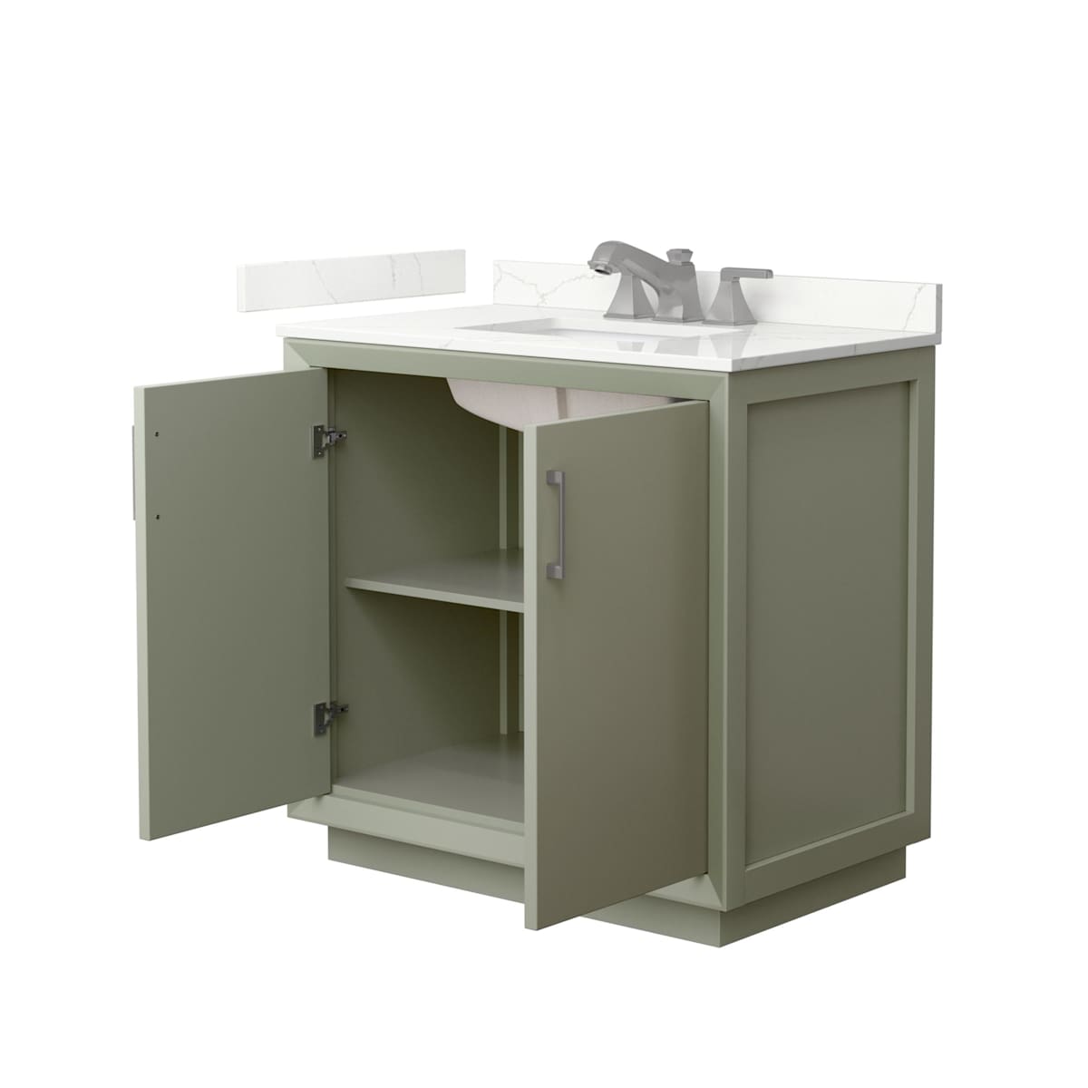 Strada 36" Free Standing Single Basin Vanity Set with Cabinet and Quartz Vanity Top - image 15