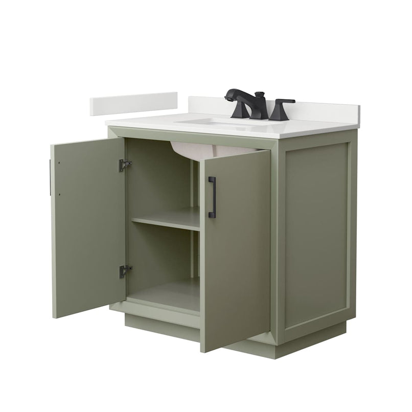Strada 36" Free Standing Single Basin Vanity Set with Cabinet and Quartz Vanity Top - image 17