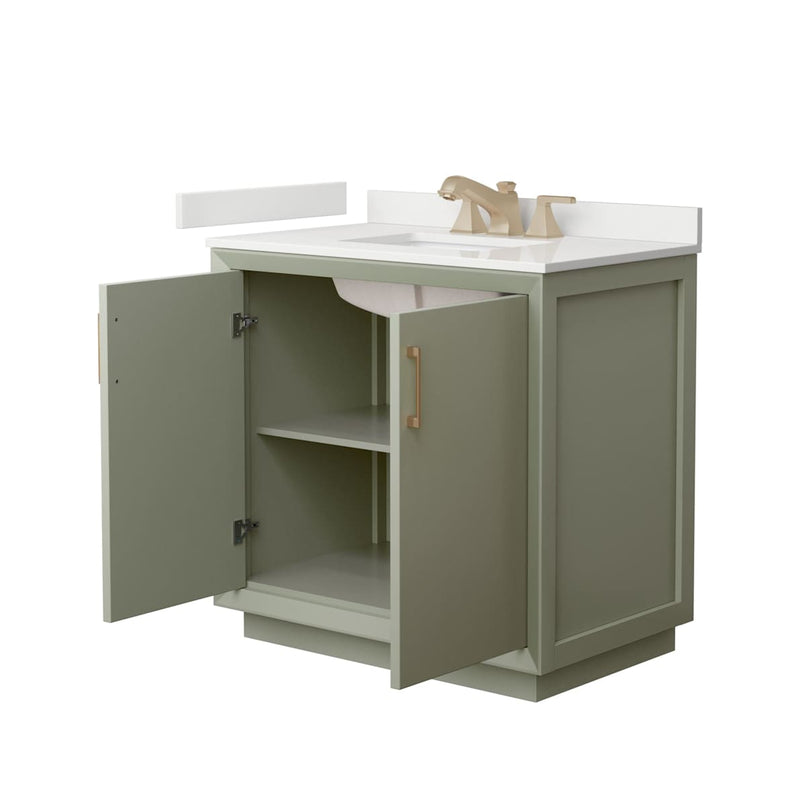 Strada 36" Free Standing Single Basin Vanity Set with Cabinet and Quartz Vanity Top - image 19