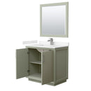 Strada 36" Free Standing Single Basin Vanity Set with Cabinet, Cultured Marble Vanity Top, and Framed Mirror - image 12
