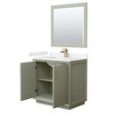 Strada 36" Free Standing Single Basin Vanity Set with Cabinet, Cultured Marble Vanity Top, and Framed Mirror - image 14