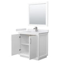 Strada 36" Free Standing Single Basin Vanity Set with Cabinet, Cultured Marble Vanity Top, and Framed Mirror - image 20