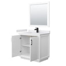 Strada 36" Free Standing Single Basin Vanity Set with Cabinet, Cultured Marble Vanity Top, and Framed Mirror - image 21