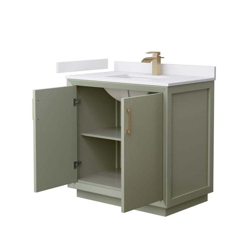 Strada 36" Free Standing Single Basin Vanity Set with Cabinet and Cultured Marble Vanity Top - image 17