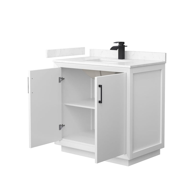 Strada 36" Free Standing Single Basin Vanity Set with Cabinet and Cultured Marble Vanity Top - image 19