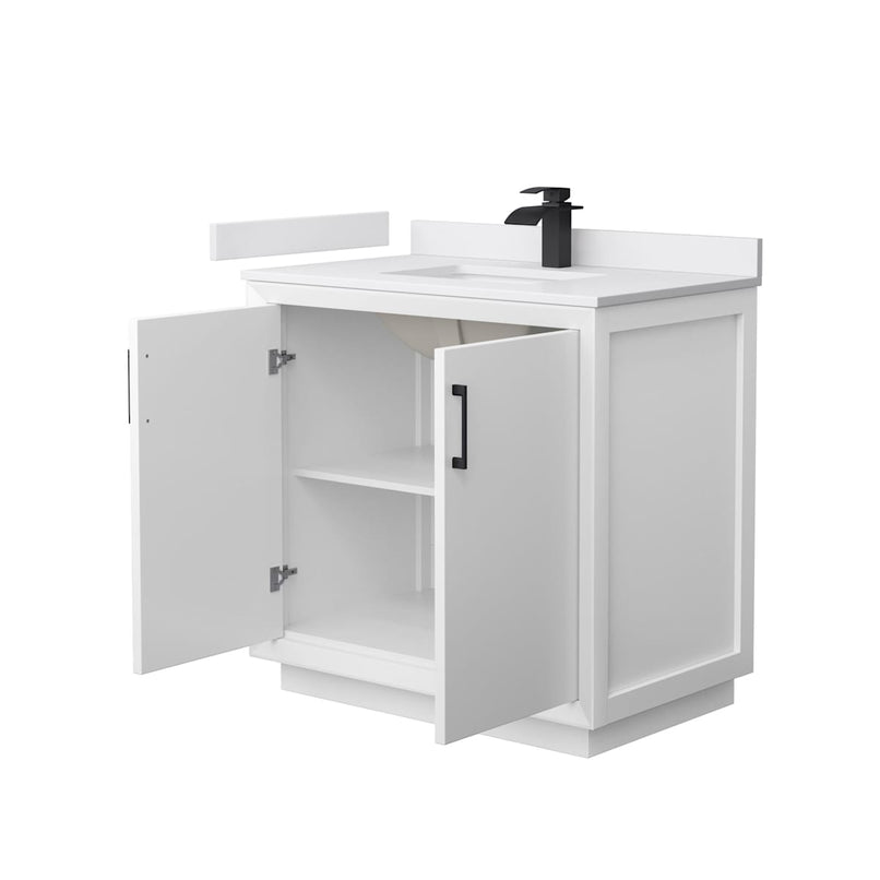 Strada 36" Free Standing Single Basin Vanity Set with Cabinet and Cultured Marble Vanity Top - image 21