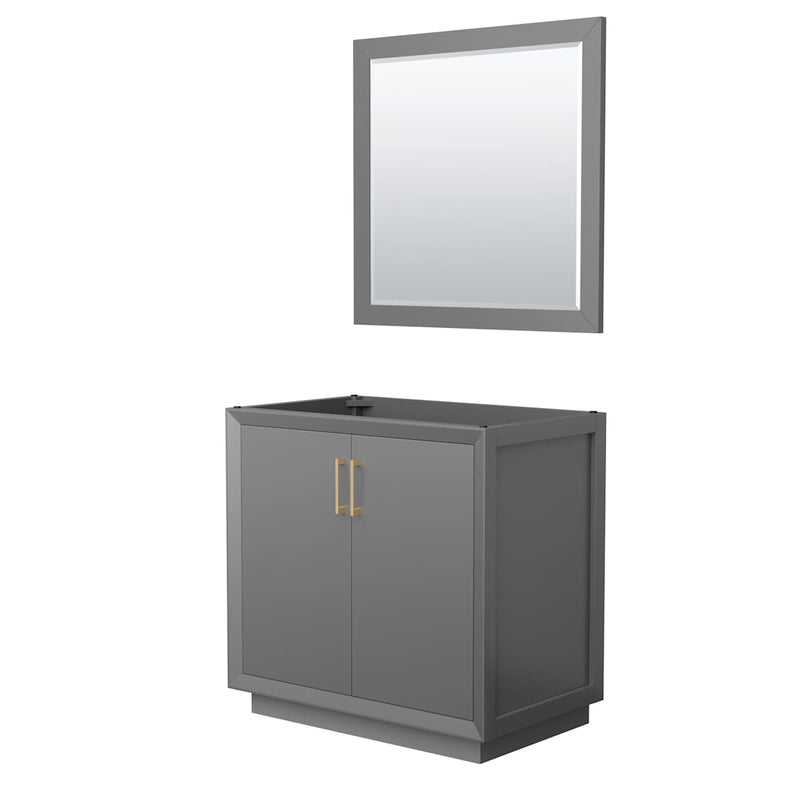 Strada 35" Single Free Standing Vanity Cabinet - Less Vanity Top - image 1