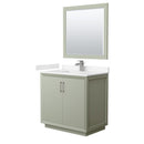 Strada 36" Free Standing Single Basin Vanity Set with Cabinet, Cultured Marble Vanity Top, and Framed Mirror - image 1