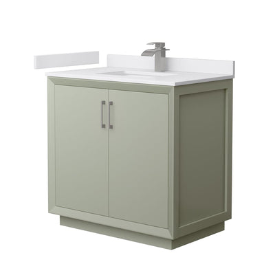 Strada 36" Free Standing Single Basin Vanity Set with Cabinet and Cultured Marble Vanity Top - image 1