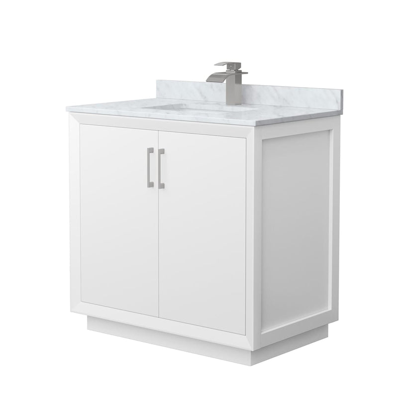 Strada 36" Free Standing Single Basin Vanity Set with Cabinet and Marble Vanity Top - image 1