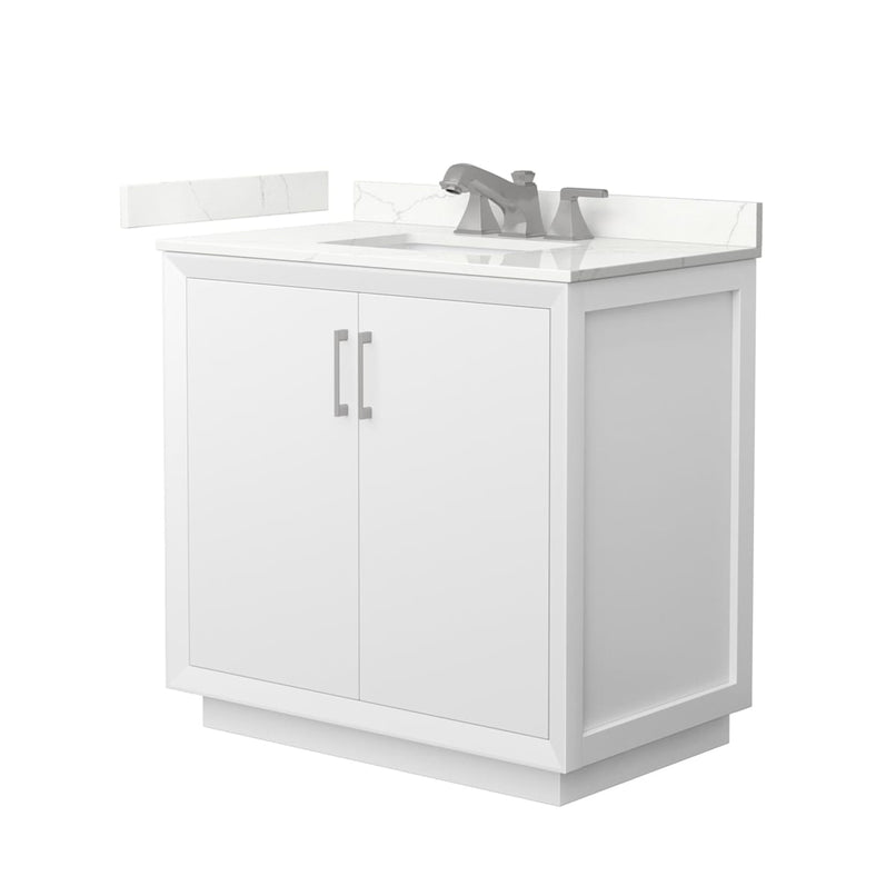 Strada 36" Free Standing Single Basin Vanity Set with Cabinet and Quartz Vanity Top - image 1