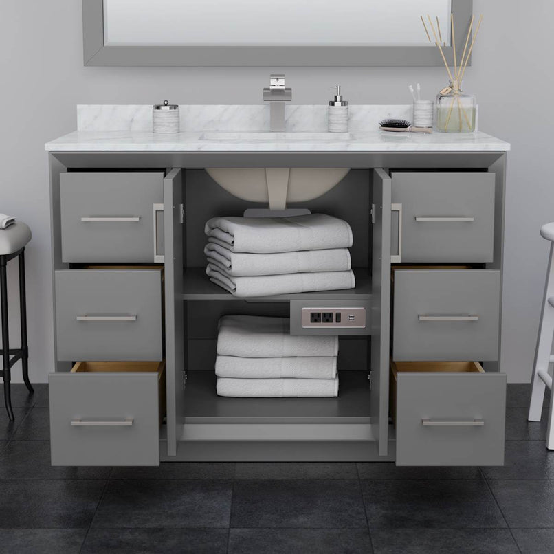 Strada 47" Single Free Standing Vanity Cabinet - Less Vanity Top - image 3