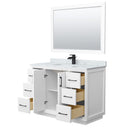Strada 48" Free Standing Single Basin Vanity Set with Cabinet, Marble Vanity Top, and Framed Mirror - image 16