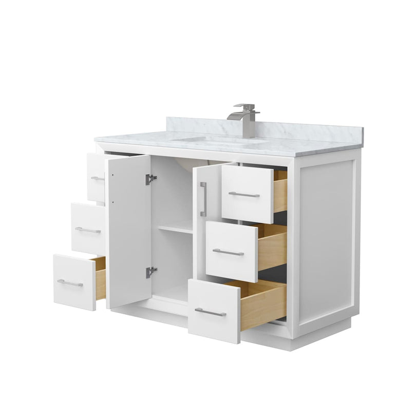 Strada 48" Free Standing Single Basin Vanity Set with Cabinet and Marble Vanity Top - image 12