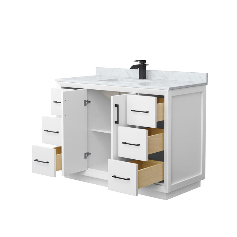 Strada 48" Free Standing Single Basin Vanity Set with Cabinet and Marble Vanity Top - image 13