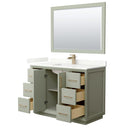 Strada 48" Free Standing Single Basin Vanity Set with Cabinet, Quartz Vanity Top, and Framed Mirror - image 21