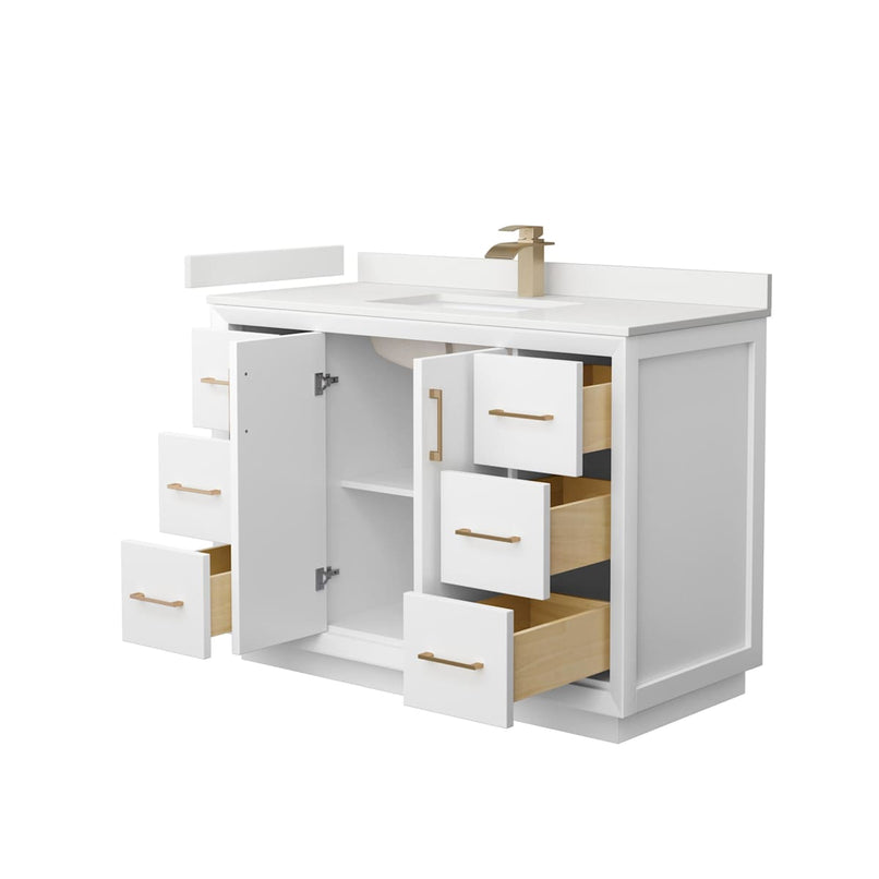 Strada 48" Free Standing Single Basin Vanity Set with Cabinet and Quartz Vanity Top - image 12