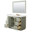 Strada 48" Free Standing Single Basin Vanity Set with Cabinet, Quartz Vanity Top, and Framed Mirror - image 21