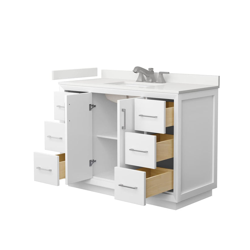 Strada 48" Free Standing Single Basin Vanity Set with Cabinet and Quartz Vanity Top - image 7