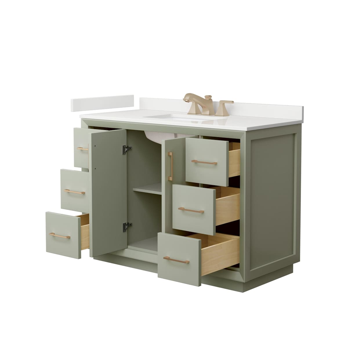 Strada 48" Free Standing Single Basin Vanity Set with Cabinet and Quartz Vanity Top - image 21