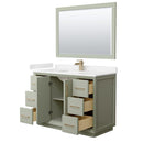 Strada 48" Free Standing Single Basin Vanity Set with Cabinet, Cultured Marble Vanity Top, and Framed Mirror - image 14