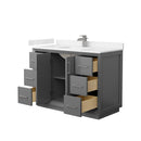 Strada 48" Free Standing Single Basin Vanity Set with Cabinet and Cultured Marble Vanity Top - image 2
