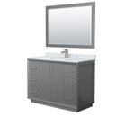 Strada 48" Free Standing Single Basin Vanity Set with Cabinet, Marble Vanity Top, and Framed Mirror - image 1