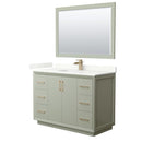 Strada 48" Free Standing Single Basin Vanity Set with Cabinet, Quartz Vanity Top, and Framed Mirror - image 1