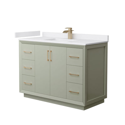 Strada 48" Free Standing Single Basin Vanity Set with Cabinet and Cultured Marble Vanity Top - image 1