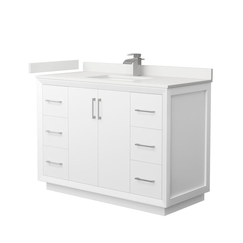 Strada 48" Free Standing Single Basin Vanity Set with Cabinet and Quartz Vanity Top - image 1