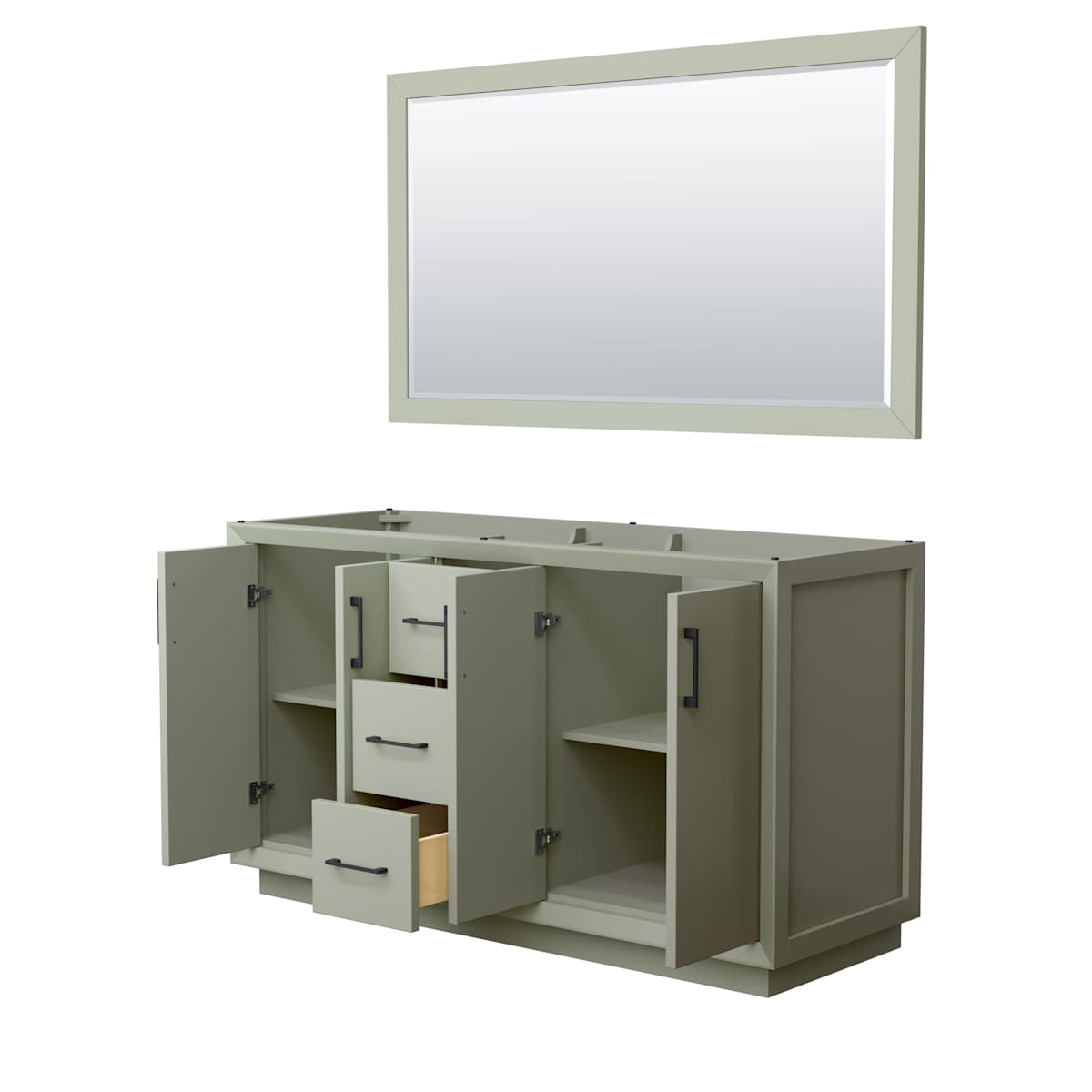 Strada 59" Double Free Standing Vanity Cabinet - Less Vanity Top