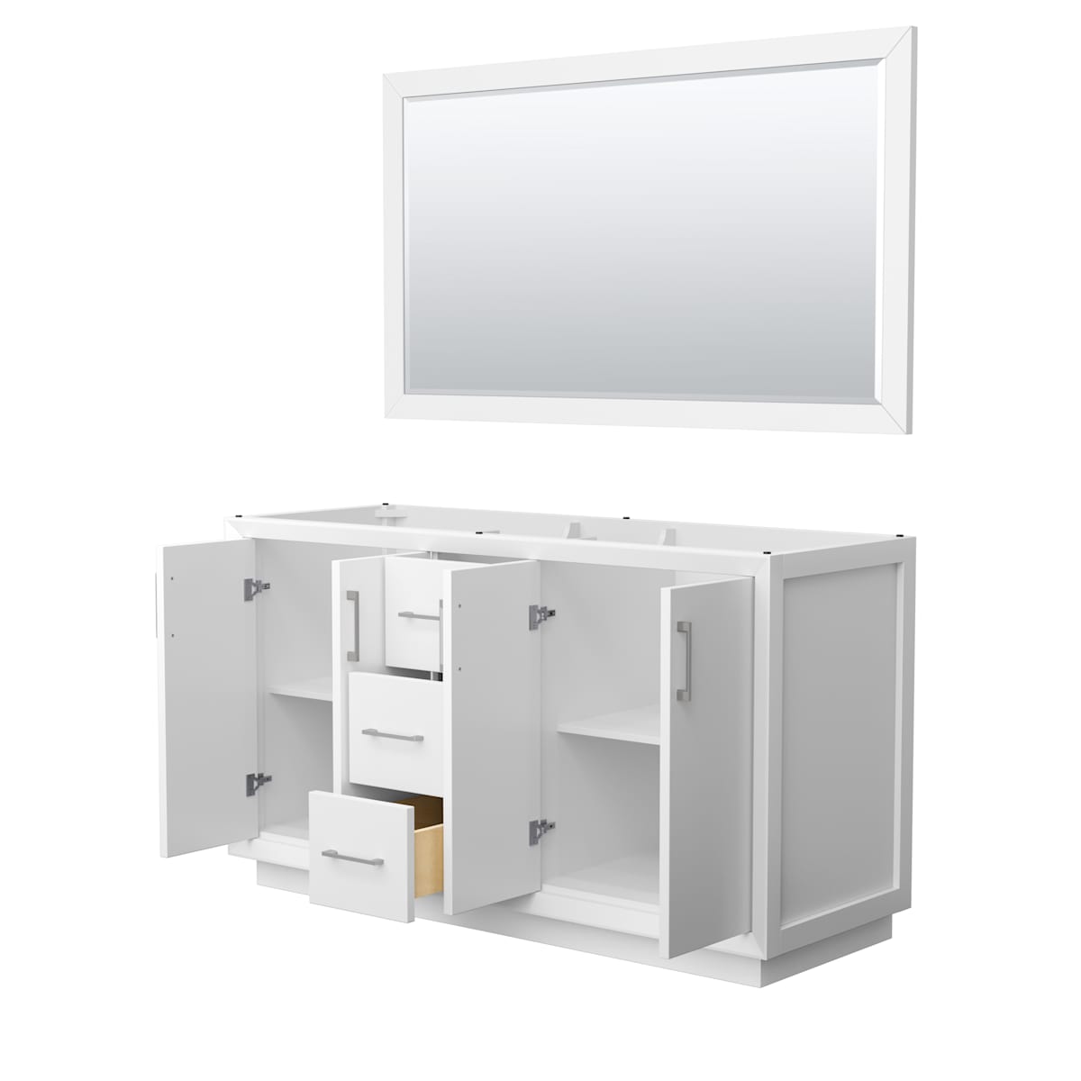 Strada 59" Double Free Standing Vanity Cabinet - Less Vanity Top