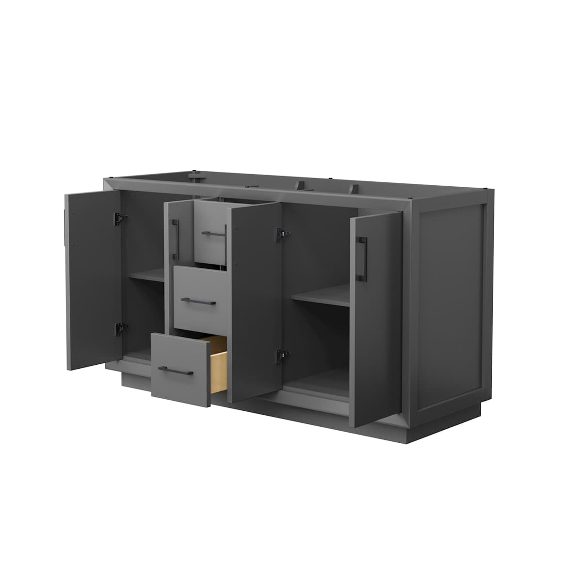 Strada 59" Double Free Standing Vanity Cabinet Only - Less Vanity Top