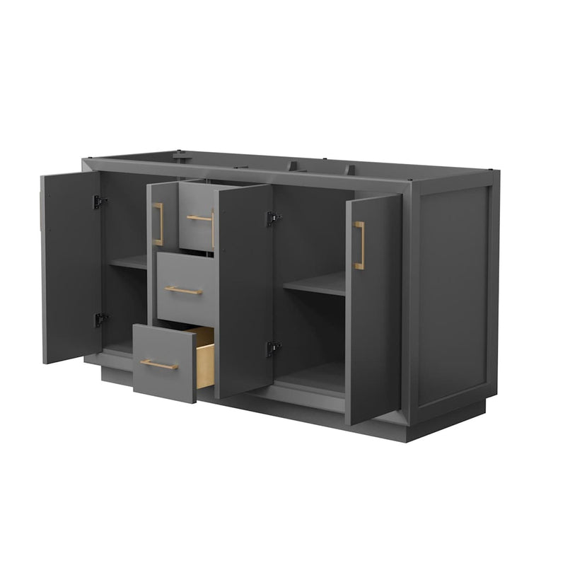 Strada 59" Double Free Standing Vanity Cabinet Only - Less Vanity Top - image 7